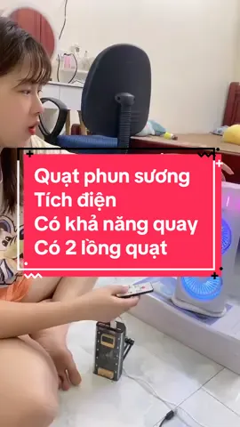 Quạt phun sương 3 lỗ, có khả năng tích điện pin 4000mah, có 2 lồng quạt, có điều khiển từ xa, có khả năng quay #review #quatphunsuong #quatphunsuongmini #quattichdien #quattichdienmini #quattichdiendoimoi #xh #xuhuong #xhuongtiktok #fyp #huyendenreview 