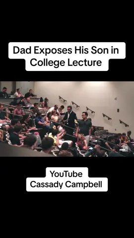 Dad Exposes His Son in College Lecture #foryoupage #4you #4you #fyp #cassadycampbell #prank #foryou #socialexperiment #rizz 