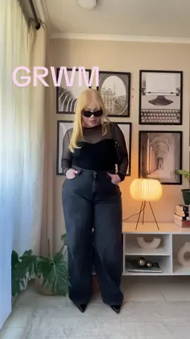 Total black🖤 #grwm #outfitideas #styling #plussizeoutfit #fypシ 
