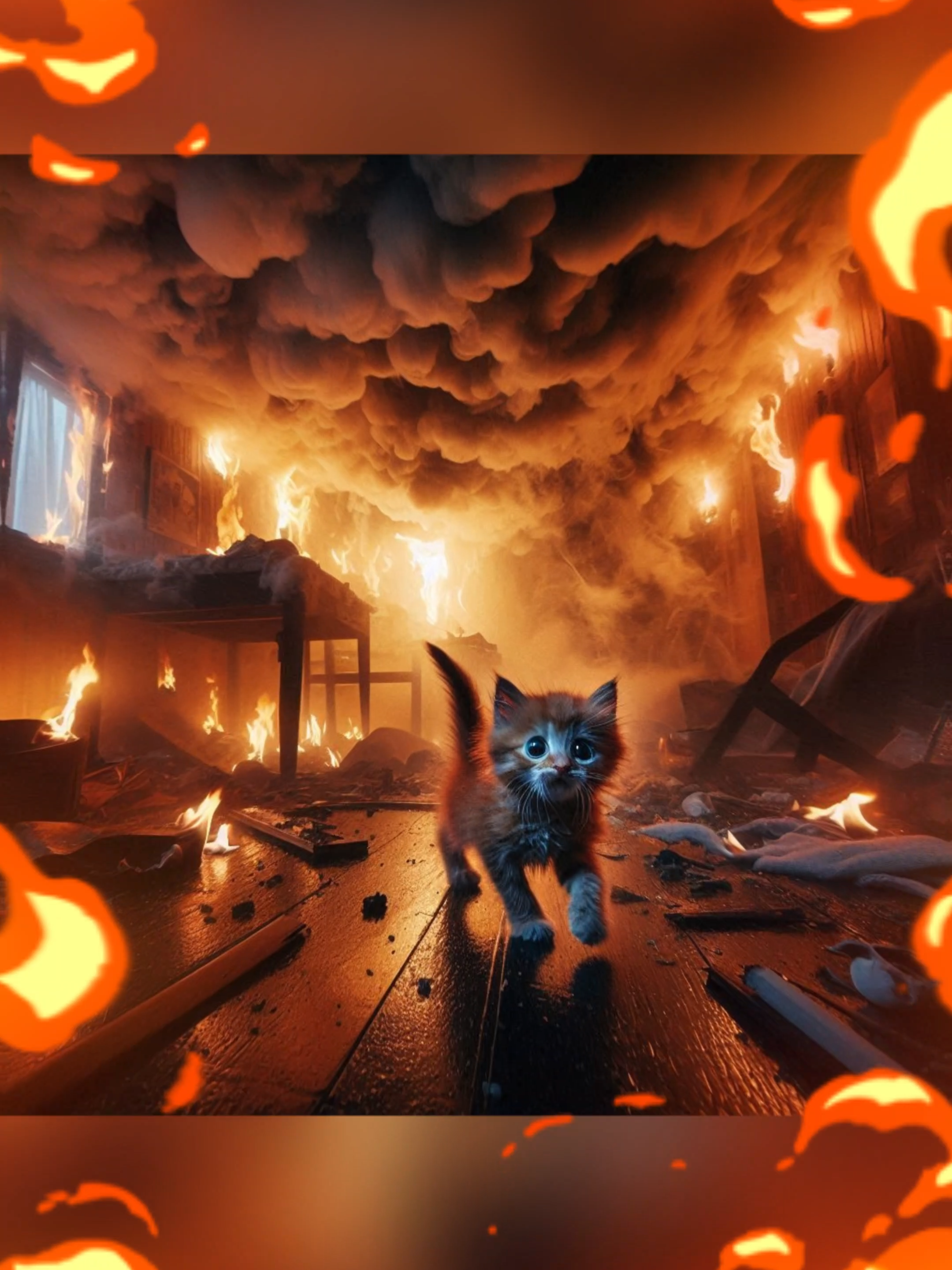 Listen to your parents #catsoftiktok #catslovers #fire #poorcat #ia #aiart