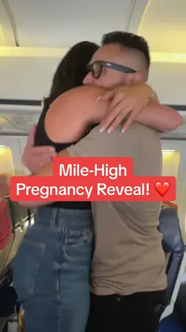 Mile-high pregnancy announcement! ❤️ #positivity #Love #pregnant #viral #fyp 