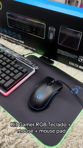 Kit LightSync Gamer RGB Teclado + mouse + mousepad DELTA VKO301