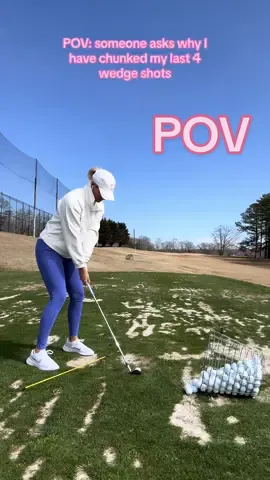 Literally the story of every round of golf lately 😂 #womenwhogolf #springgolf #themasters2024 #wedgeshots #chippingtips #rangelife #golfpractice 