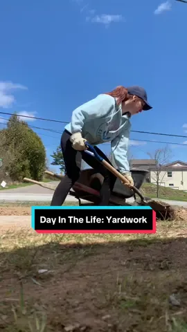 Some yardwork on a sunny day ☀️#dayinthelife #homerenovation #homereno #homerestoration #1940shome #houseremodel #saintjohnnb #houseflip #houseflipcanada #homedesign #landscaping #graveldriveways #patiostones 