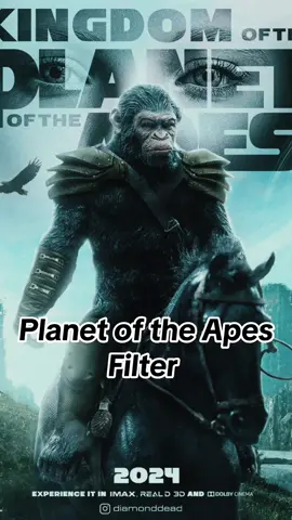 Planet of the Apes Filter #effectsbykornbred #kingdomoftheplanetoftheapes #planetoftheapescaesar #caesar #poa #movietok #new2024 #apeman #ape #gorilla #planet_of_the_apes #cinema #cinematic 