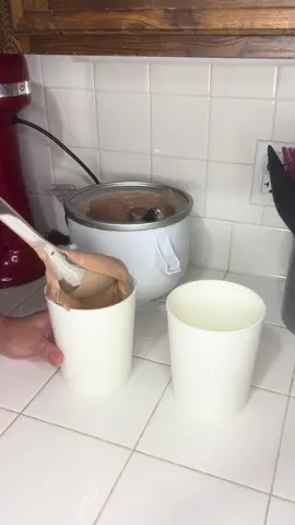 Homemade chocolate ice cream. In a large mixing bowl, add 3/4 cups cocoa powder, 1/3 cup packed brown sugar, and 1/2 cup granulated sugar. Stir, then add 1 1/2 cups whole milk. Stir until the sugar is completely dissolved. Once dissolved, add 2 cups heavy cream and 2 tsp vanilla extract. Stir, then add to your ice cream maker attachment. Remember, the attachment needs to sit in the freezer for at least 24 hours before use, so plan accordingly. Turn your mixer on medium speed and let run for 20-25 minutes. Place in containers, stick in the freezer, and enjoy! You just made homemade chocolate ice cream! #momof4 #familyof6 #nospend #budget #budgeting #baking #cooking #madefromscratch #homemade #homemadefood #ingredientsonly #homemaker #homestead #simpleliving #backyardchickens #foodpreservation #vacuumseal #freezer #deepfreezer #kitchenrestock #preservingfood #freezerstash #mealplanning #kitchenaid #kitchenaidicecreammaker #homemadeicecream #icecreammachine @KitchenAid 