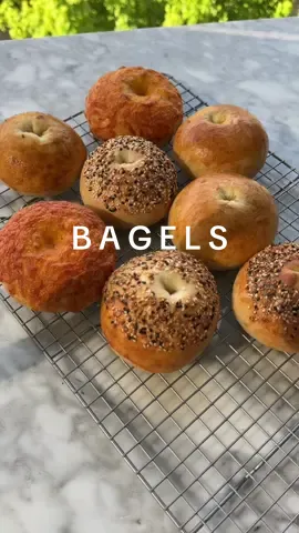Bagels with scallion and bacon cream cheese 🥯🤍 Ingredients  For dough  500g bread flour 7g instant yeast 10g salt 25g honey 15g granulated sugar 280g ice cold water 25g salted butter (cubed) FOR BOILING 1000ml water 115g dark brown sugar 2g salt You can find full detailed recipe link in my bio 🤍 #baketok #bagels #baking #bakingvideo #food #Foodie #dessert #Recipe #bakewithfreya #bakingrecipe #cookingvideo 