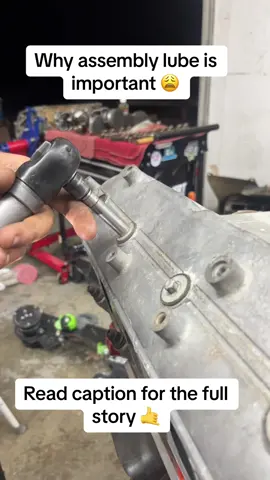 Heres the 6.0 out of the 91 OBS you may have seen in a few of our recent videos. 👀 This thing wasnt getting any oil to it at all. Filter was dry and so were all the internals. When I turned it over by hand, you could hear the rings scraping the cylinder walls. It appears when the engine was built, no assembly lube was used which trashed the bearings and no oil or very little oil was used on the pistons and trashed the rings. Fortunately for us, they could only get the engine to crank due to the engine grounds being ran wrong and it never fired off. Which is what saved this engine. All parts seem to be fine other than rings & bearings🙏 #727motorsports #toyboxlsx #engineteardown #gm #ls #fyp #foryou #foryoupage #tiktok #mechanicsoftiktok 