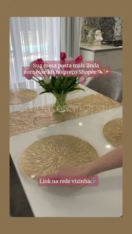 Sua mesa posta mais linda com esse jogo sousplat perfeito #sousplat #sousplatdecroche #sousplatdourado #jogoamericano #mesaposta #mesapostacomamor #casa #lar #casadecorada #caminhodemesa #achados #achadinhos #achadosdashopee #achadinhosdashopee 