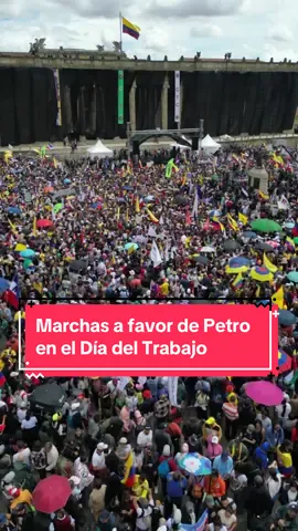 Así se veía la marcha a favor de Petro en el Día del Trabajo este 1 de mayo. Cubrimiento especial para Pulzo.com #petro #diadeltrabajo #bogota #drone #protestas