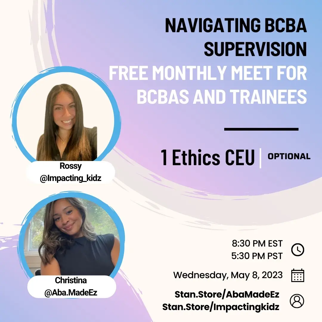 Save the dates and register for some fun educational opportunities! Tomorrow were learning how to make passive income With StanStore!! Grad students! We got you on understanding how supervision works!!!  Parents! Caregivers! Educators! We are breaking down adhd like never before with our 6 part series!!!! You DO NOT want to MISS This!!!  #AbaMadeEz #bcba #adhd #bcbaceu #autismtoddler #adhdinwomen #adhdtiktok #gradstudent #behaviorsupport 