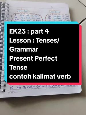 EK23: part 4 Lesson : Tenses/ Grammar  SIMPLE Present Perfect Tense  example of verbal sentences change some sentences into positive (+), negative (-), interogative (?)#belajarbahasainggris #belajarbahasainggrismudah #belajarbahasainggrispemula #belajarbahasainggrisdasar #englishiseasy #englishisfun 