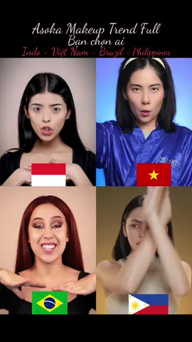Asoka Makeup Trend Full Bạn sẽ chọn ai... #indian #makeup #bienhinh #trending #lamdep #xuhuong #nhachaymoingay #viral #namanh #lenieaycardo #camilapudim #jharnabhagwani #vvi_tv 