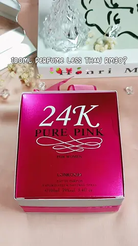 100ml perfume boleh dpt less than rm30?! fall in love betul dgn bau dia kenapa tak grab awal lagi 😫 #lonkoom #lonkoomperfume #24kpurepink #perfume #perfumetiktok #perfumewanita #perfumewangi 
