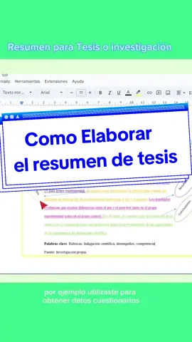 Como elaborar el resumen de tesis o investigación. Elementos que debe contener el resumen de tesis y resumen de una investigación #tesis #estudiantes #redacción #elaborarresumen #investigacion 
