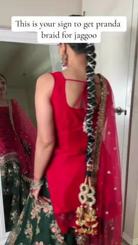 This is your sign to get pranda braid for jaggoo 🫶🪞🪞🪞  #fyp #canada🇨🇦 #foryou #punjabioutfit #punjabisuit #pranda #braids #jaggo #jaggoohairstyle #winnipeg #winnipegmakeupartist #mua 