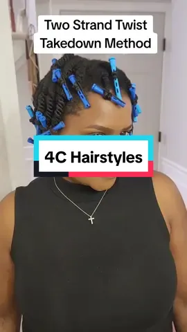 2 strand twist takedown on 4C natural  #4chairstyles  #naturalhair  #twistout 
