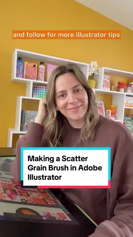 I was today years old when I discovered how to create a grain brush in adobe illustrator—let me show you! ✏️ First draw a cluster of circles in illustrator, varying in size and scale. Then go to Effect—>Distort & Transform—> Roughen. Make sure to select smooth under the points section.  ✏️ Then drag and drop your circles into the brush panel, selecting scatter brush for the brush type. ✏️ Start making adjustments, randomizing the size and rotation. Make sure to select tints in the colorization setting so you can apply color to your brush.  Once you’re happy with your settings start applying and layering the grain brush to your vector art. Best part about this brush, it’s vector so you can size and scale without losing quality. Try it out for yourself, be sure to like and follow for more illustrator tips! 🚀  @adobedesign #adobedesign #adobeillustrator #vectorart #adobetok #adobedraw #vector 
