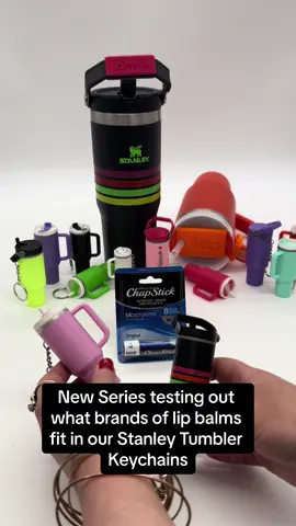 Episode 1 in our new series of trying out what brands of lip balm fit in our Stanley Tumbler Keychains!! First up, Chapstick!! Order your keychains today!! #stanley #stanleyiceflow #stanleykeychains #stanleyquencher #chapstick #chapstickholder #stanleytumbler #stanleyobsession 