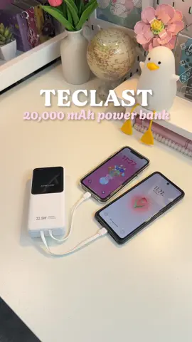 Teclast 20,000 mAh powerbank with built-in charging cables for extra convenience 🥰 #fyp #foryou #powerbank #teclast #teclastpowerbank #phoneaccessories #desksetup #studytok #ngeverleigh 