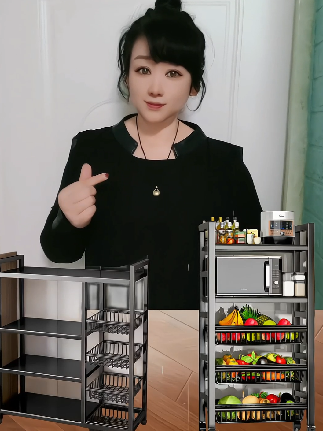 Kệ để đồ đa năng cho nhà bếp có bánh xe #giadungthongminh #dogiadungtienich #kededonhabep #xuhuongtiktok