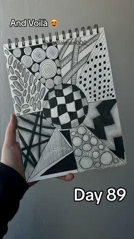 Day 89 of abstract art 😻 Thank you so much for watching 🤗  @@Doodle with Nadia👈🏻 do watch ##doodlewithnadia##foryou##doodle##beautiful##drawing##easyart##fyp##wobblechallenge##skills##blackart##tutorial##fyp##amazingart##circle##doodlearteasy art tutorial | easy art | zentangle doodle | easy idea 