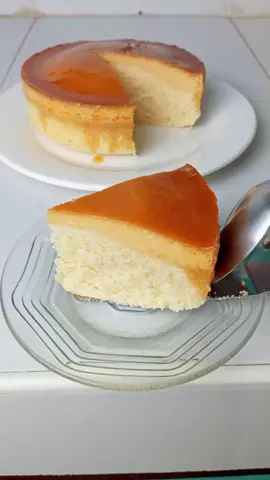 Custard Cake ❤️ Ingredients: CARAMEL SYRUP  3/4 cup white sugar  1/4 cup water  FLAN 4 pcs whole large eggs 1 cup condensed milk 1 can of 360ml evaporated milk  1 tsp vanilla SPONGE CAKE 4 eggyolks  1/4 cup white sugar  1/4 cup oil 1/4 cup milk 1 tsp vanilla 1 cup all purpose flour  1 tsp baking powder  1/2 tsp salt 4 egg whites  1 tsp cream of tartar or lemon juice  1/3 cup white sugar