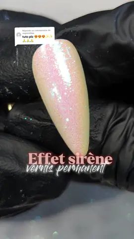 Réponse à @virginietheo Tuto de l'effet sirène sur vernis permanent. Comment avoir un mermaid effect parfait  #paillettes #glitternails #ongles #fauxongles #prothesisteongulaire #nailart #sirene 
