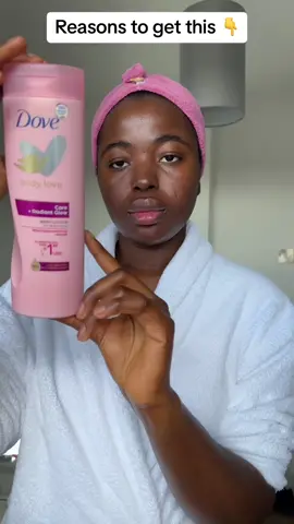 Dove Care+Radiant Glow Body Lotion is a fantastic choice for several reasons! Firstly, it deeply nourishes your skin, leaving it soft and smooth. Secondly, it contains subtle illuminating particles that give your skin a beautiful glow. Lastly, it's formulated by Dove, a trusted brand known for its quality skincare products. So, if you want to keep your skin hydrated, glowing, and radiant, Dove Care+Radiant Glow Body Lotion is the way to go! 