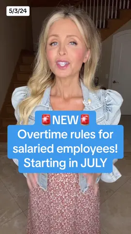#overtime #salary Dept of Labor just made the biggest change to the federal overtime rules in decades. Millions more salaried employees will qualify for overtimr pay after July 2024. This video explains what this means. 