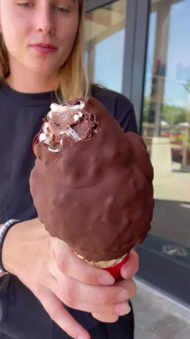 Try our NEW dipped cone! Jess will be coming back for S'MORE!🍫🤍 She said one gooey, chocolatey bite is all you need to fall in love. Comment ❤️ if you need to try this new dessert! #smores #marshmallow #chocoholic #desserttiktok 