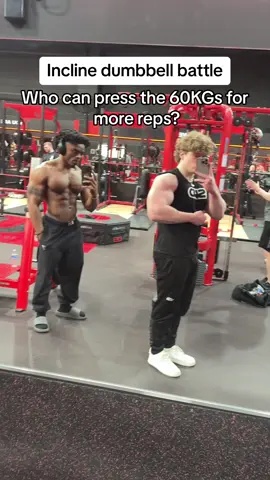 Who can incline press the 60KGs for more reps? @Joey Shaw Programs and 1-1 coaching in bio 💪 #GymTok #fyp #dumbbells #inclinedumbbellpress #maxout #