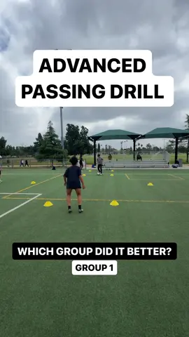 Advanced Passing - Which Group did it better ? #Soccer #soccertraining #soccertiktok #soccerpractice 