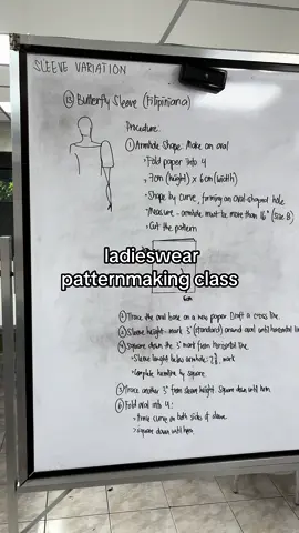 making a butterfly sleeve pattern at advanced patternmaking class for ladieswear  #fashioninstituteofthephilippinesmakati #fashiondesignstudent #fashioninstituteofthephilippines #patternmakingclass 