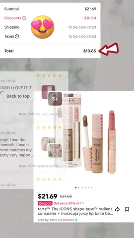 tarte™ The ICONS shape tape™ radiant concealer + maracuja juicy lip balm best-sellers set