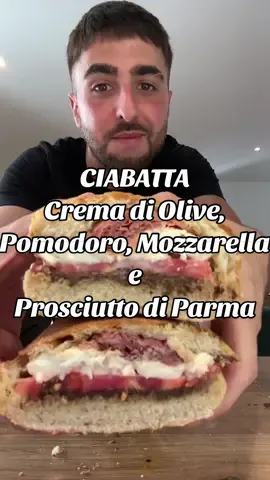 CIABATTA SANDWICH | Crema di Olive, Pomodoro, Mozzarella di Buffala e Prosciutto di Parma 🥪🇮🇹 #ciabatta #sandwich #mozzarella #panini #ham #tomatoes #pomodoro #cheese #italian #fyp #viral #direct #classic #italianfood #humor #ref #fastfood #Summer #france #italy #italia #usa #uk #Recipe #olio #oil #amore #cook #cumpariluca #men 