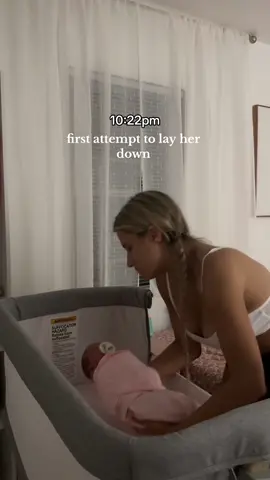 I know it seems a little late but I feel like she sleeps better when I start her bedtime around 10pm, around what time did your newborns go down? #newbornnights #newbornsleepschedule #youngmom 