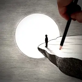 How To Draw A Beautiful Moon View ✍️💫 #drawingwithpencil #drawing #art #artist #sketch #1millionaudition #viraltiktok #trending #fyp 