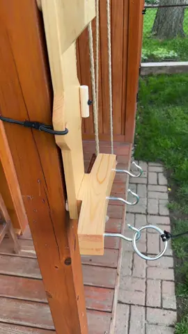 I thought I’d try to improve on the hook and ring game. First, it’s portable and can be mounted to any 4x4 post. I added two additional hooks to make the game play faster (easier to score), change the point system (outside hooks worth 1, center hook worth 2 points) or use as a handicap for new players (experienced player can only point on center hook). Lastly, there are different sized rings on either end that can be switched around to change the difficulty of the game. #hookandring #backyardideas #patio 