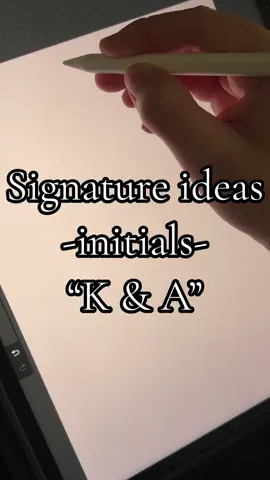 Signature ideas - initials “K & A” signature #signatureideas #signatures #calligraphy #classy #signaseal #signing #signaturedesigner #signaturedesig #followtrain #followme #teamwork #initials #initialssignature #monogram #autograph #k #a #ka 