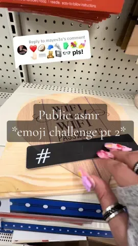 Replying to @mayev3s here ya go love! Sorry it took me so long to post another public asmr emoji challenge vid, i was just overwhelmed by all the requests and couldn’t decide which one to do next😭 hope yall enjoyed and let me know which emoji was your fav!!!💕 #publicasmr #emojichallenge #scratchingasmr #tappingasmr #emojichallengeinpublic #brainmelting #randomtriggers #asmr #fyp #fypツ #asmrsounds 