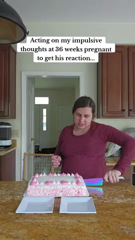 I guess she was craving cake and wanted to have some fun with it! 😂🎂 #fyp #couples #couplesgoals #relationships #pregnant #pregnancycravings 