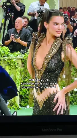 Kendall Jenner is wearing a rare Givenchy dress from 1999, in the interview she said it is the first time that a human is wearing this specific dress!  Before it was only displayed on a mannequin! . . #kendalljenner #kendalljenneredit #kendalljennerlook #metgala#metgalastyle #metgala2024#fyp#fashiontiktok#voguemetgala 
