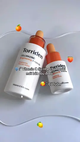 ✨ Bạn nào đang tập tành dùng vitamin c thì có thể thử qua em này với phức hợp 5 loại vitamin C và vitamin C nguyên chất hiệu quả tơt cho da nhạy cảm và da mụn  Tảo biển giúp cải thiện lcl, làm sáng da dịu nhẹ.  Niacinamide , Allantoin , Panthenol giúp cân bằng lượng bã nhờn , kiểm soát tình trạng mụn và cấp ẩm làm dịu cho da để giảm tình trạng kích ứng khi dùng vitamin C.   +Phù hợp cho da nhạy cảm  Rate: 8,5/10  #torriden #torridenkorea #torridencellmazingbrighteningampoule #vitaminc #kbeauty #kbeautyskincare #kbeautyproducts #kbeautytiktok #fyp #fypシ #viraltiktok #trending 