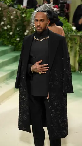 @lewishamilton at this year’s Met Gala wearing @burberry  His outfit was inspired by the story of John Ystumllyn, one of Britain’s first Black gardeners. @gettyimages  #MetGala #metgala2024 #lewishamilton #burberry #menstyle #mensfashion 