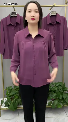 Áo Sơ Mi Trung Niên Nữ Dài Tay Cho Mẹ #auwomen #aotrungnien #thoitrangtrungnien #thoitrangnu  #aosominu