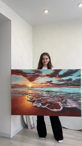 I like to put my soul into what I do 🥹💛 oil on canvas, 120x80 cm  #oilpainting #oiloncanvas #marynavoroshyloart #seascapepainting #seascape #sunsetatsea #sunsetlover 