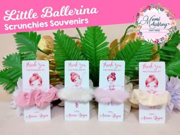 Little Ballerina Theme Scrunchies Souvenirs  #Birthday #Souvenirs #Giveaways #MomiAubreysPartyNeeds 