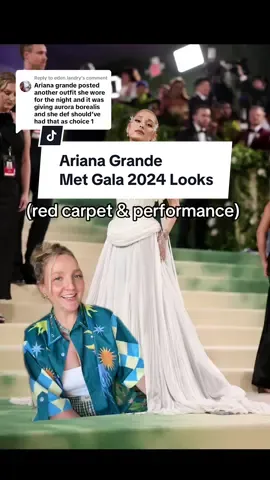 Replying to @eden.landry Ariana Grande Met Gala 2024. Red carpet & performance looks recap! #metgala #metgala2024 #TikTokFashion #arianagrande #fashion #style #greenscreenvideo #greenscreen @arianagrande @Vogue 