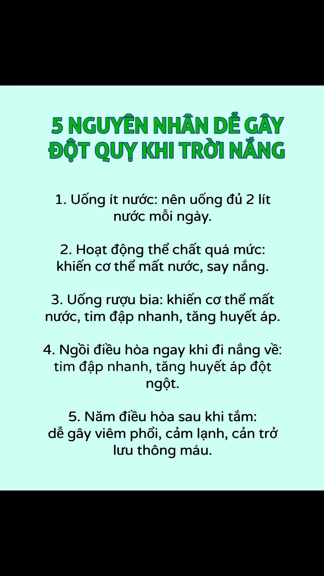 5 nguyên nhân dễ gây đột quỵ khi trời nắng#xuhuongtiktok #xuhuong #chuabenhkhongdungthuoc #nhaungammatong #meodangian 